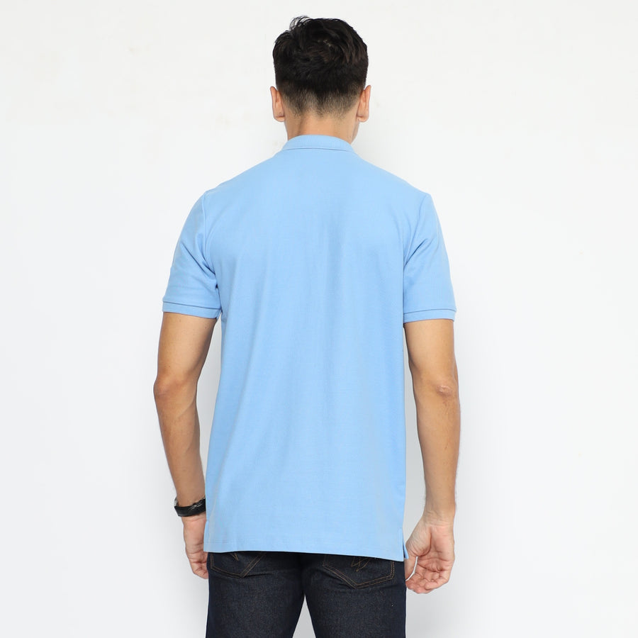 POLO SHIRT PATCH POCKET - BABY BLUE